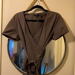 Theory wrap short sleeve top